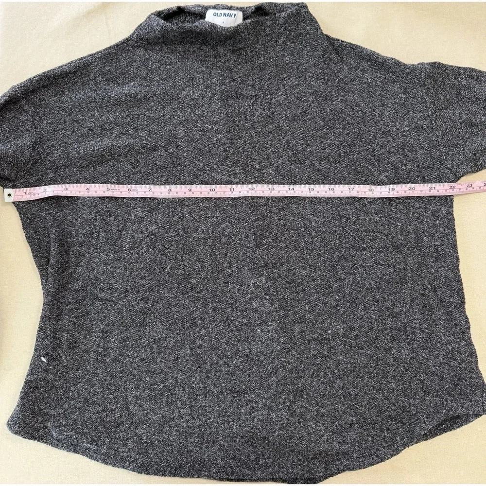 Womens Old Navy Large Charcoal Marled Knit‎ Sweater Soft Cozy Minimalist Top EUC